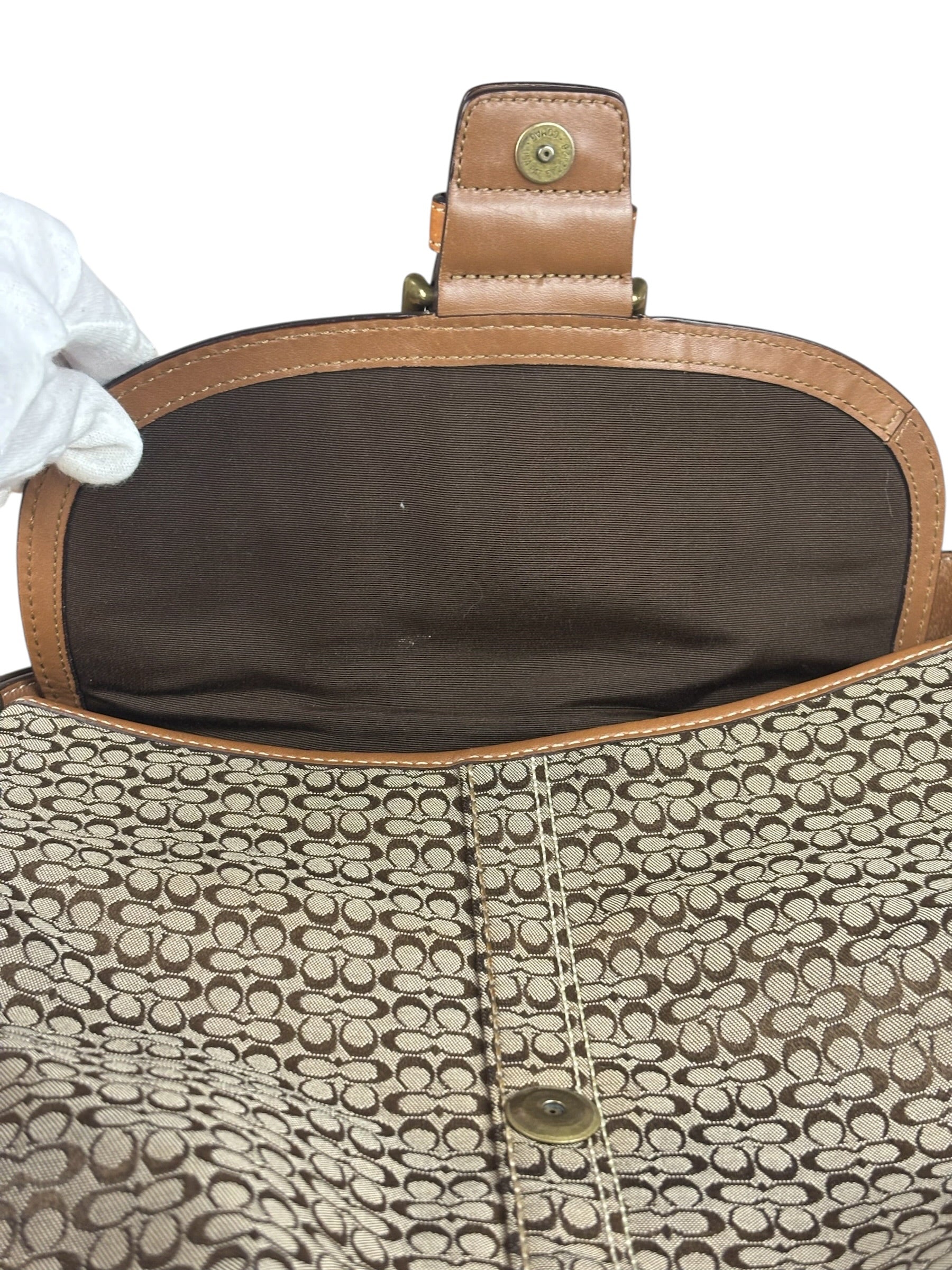 Coach Jacquard Fabric Canvas Monogram Soho Shoulder Bag