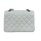 Chanel White Calfskin Square Mini Flap 1994