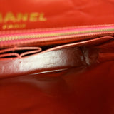 Chanel Brown Vertical Stitch Two-Toned CC Double Flap Bag 90s