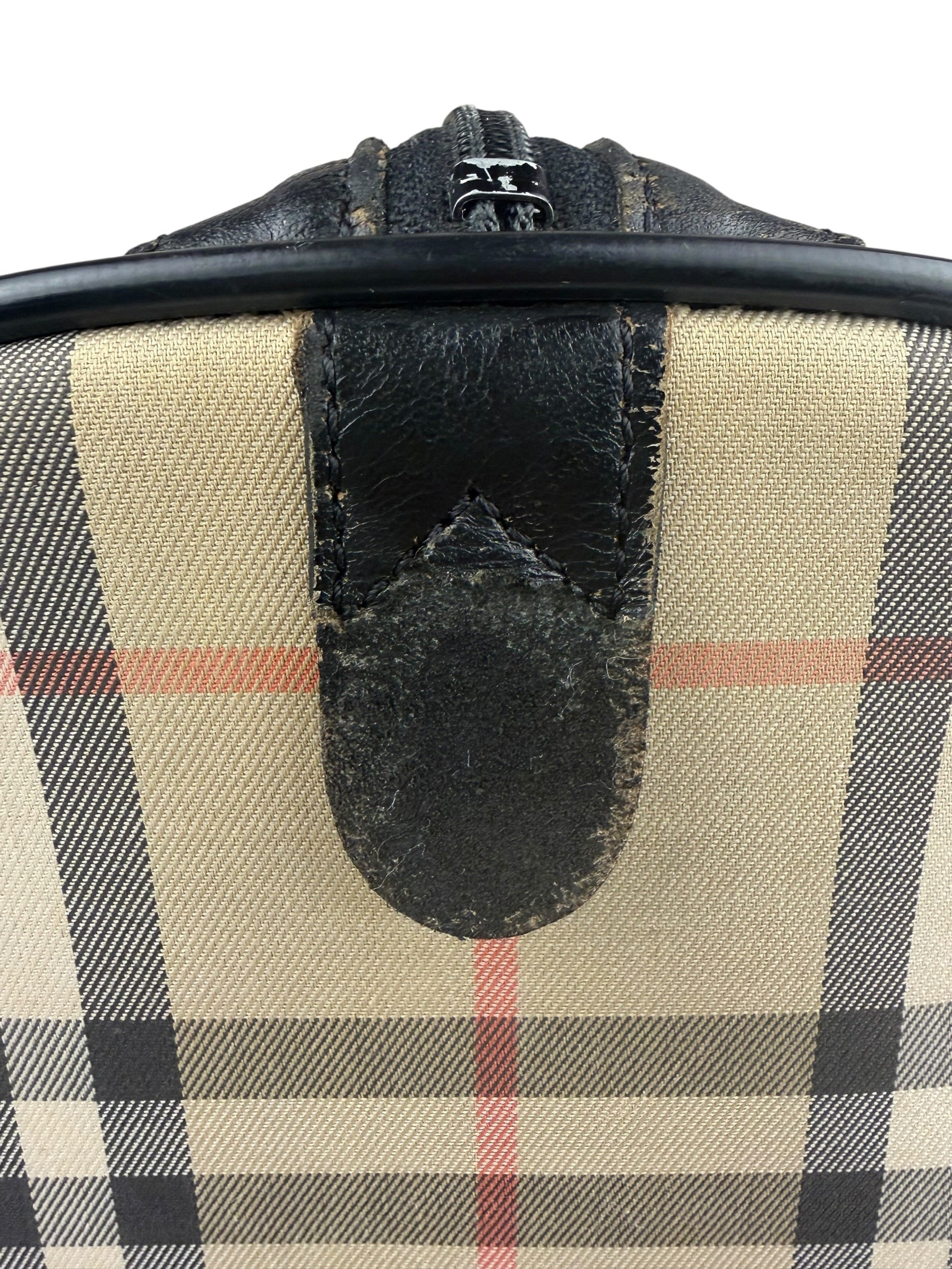 Burberry Vintage Haymarket House Small Boston Bag
