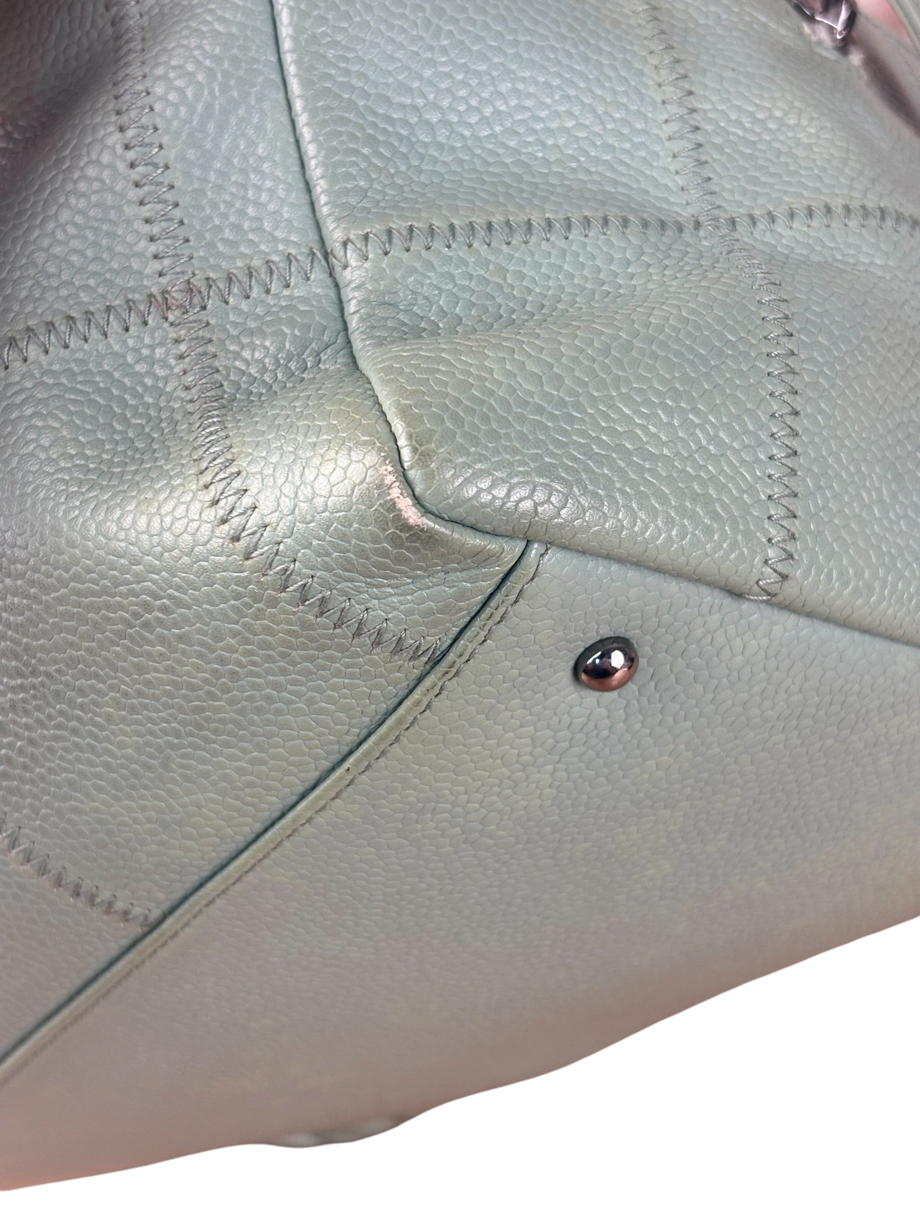 Chanel Light Green Quilt LAX Leather Bowler Bag 2004