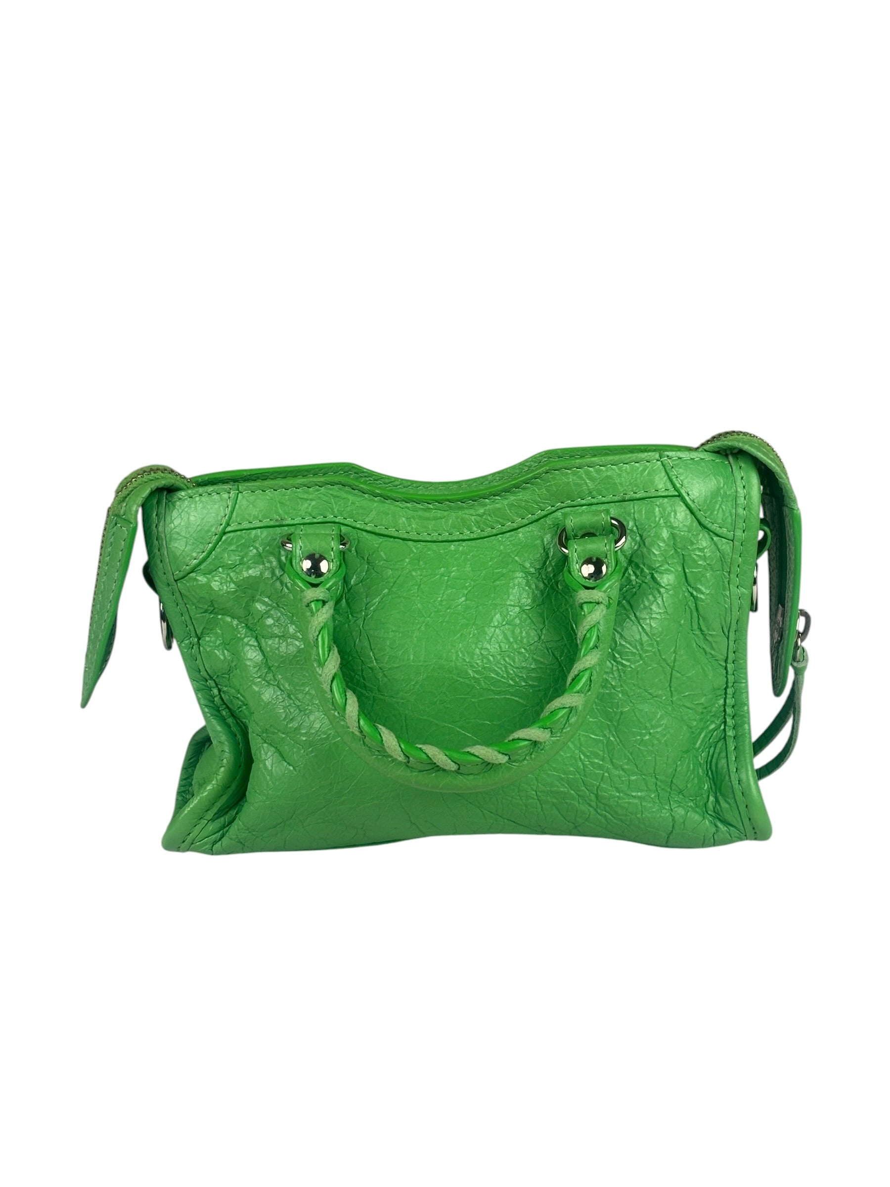 Balenciaga Green Leather Small Le City Two-Way Bag