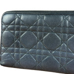 Christian Dior Vintage Black Quilted Leather Zippy Wallet