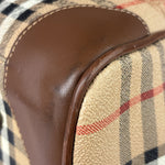 Burberry Beige/Brown Leather House Check Boston Bag