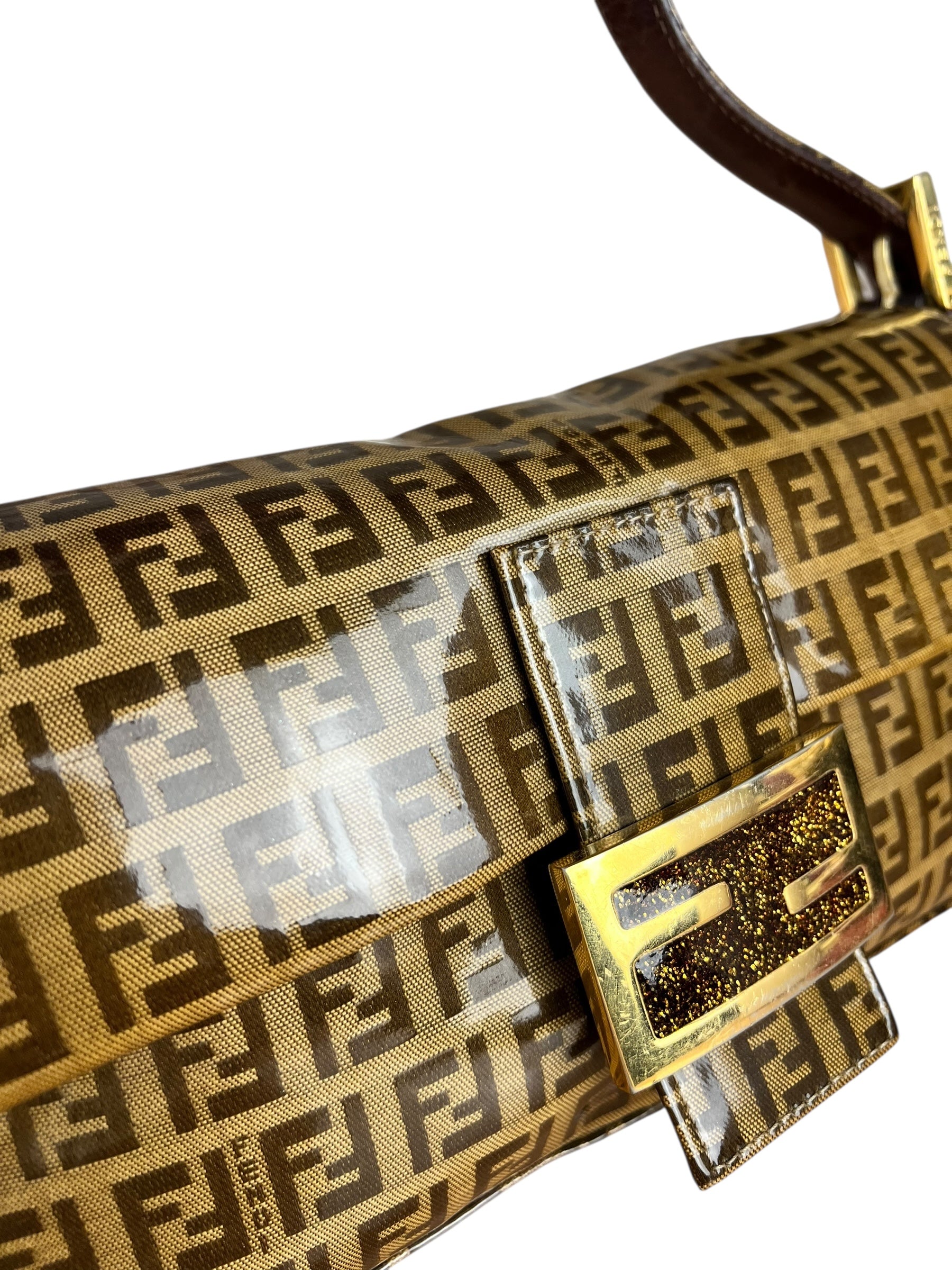 Fendi FF Sequin PVC Coated Canvas Baguette