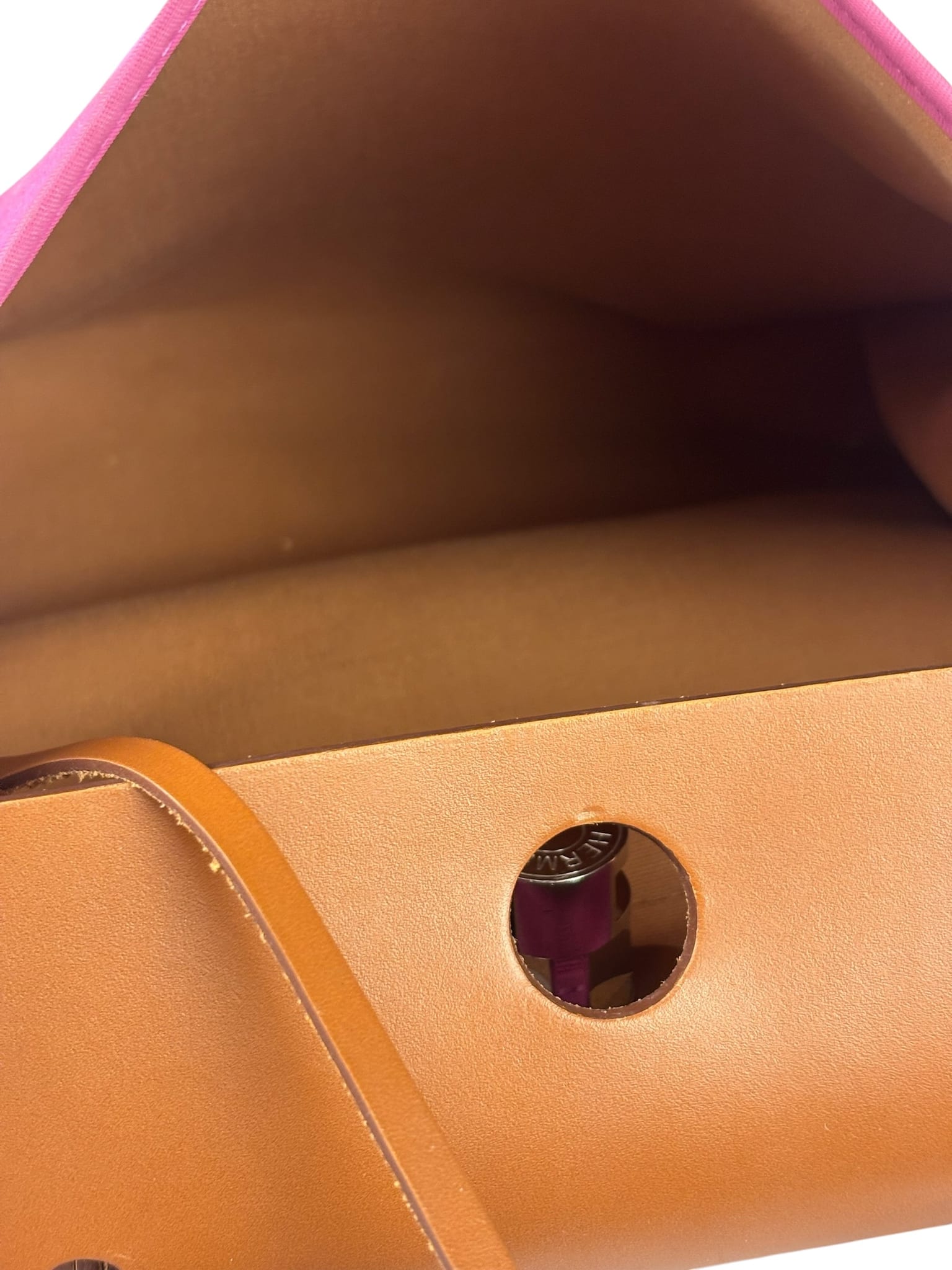 Hermes Pink/Brown Leather Trim Herbag Zip 31 Two-Way Bag