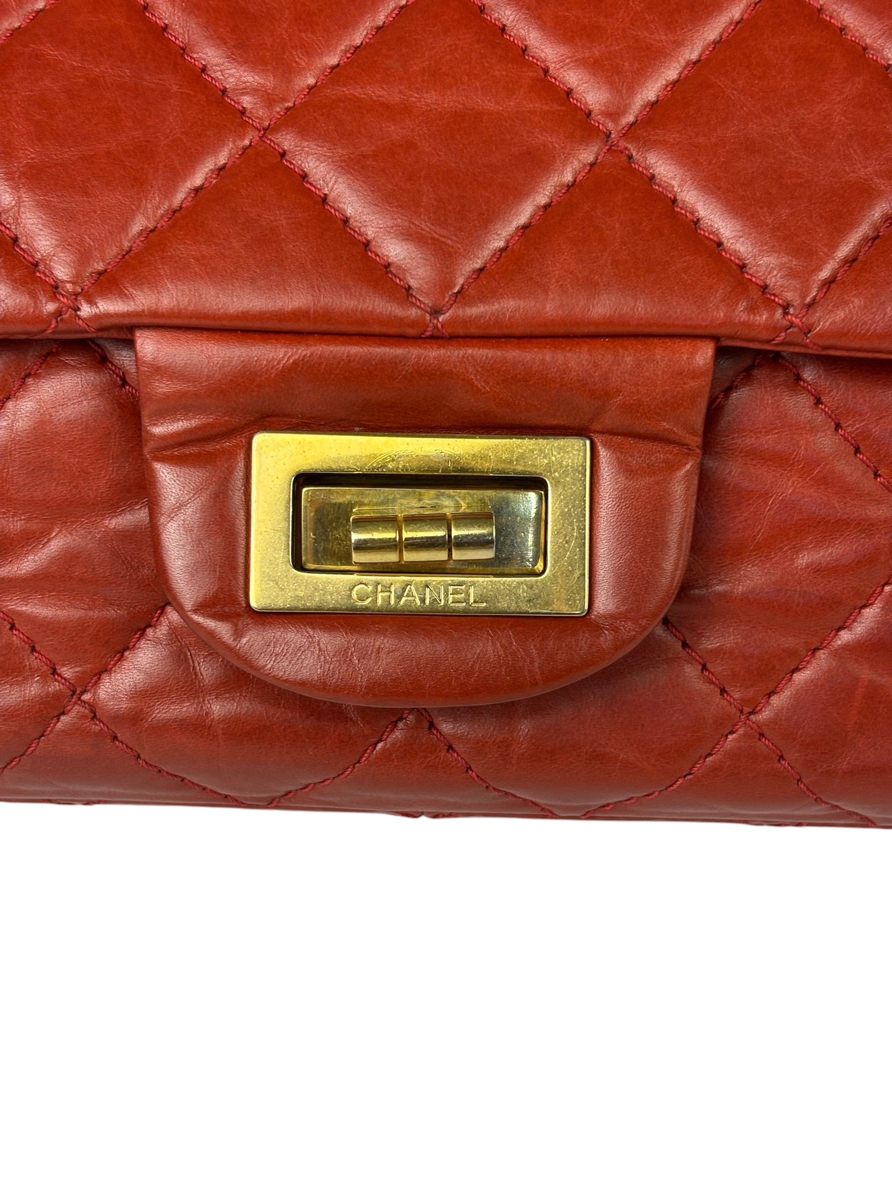Chanel Red Quilted Leather 2.55 Reissue Double Flap Bag 2010