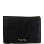 Versace Black Calfskin La Medusa Flap Card Holder