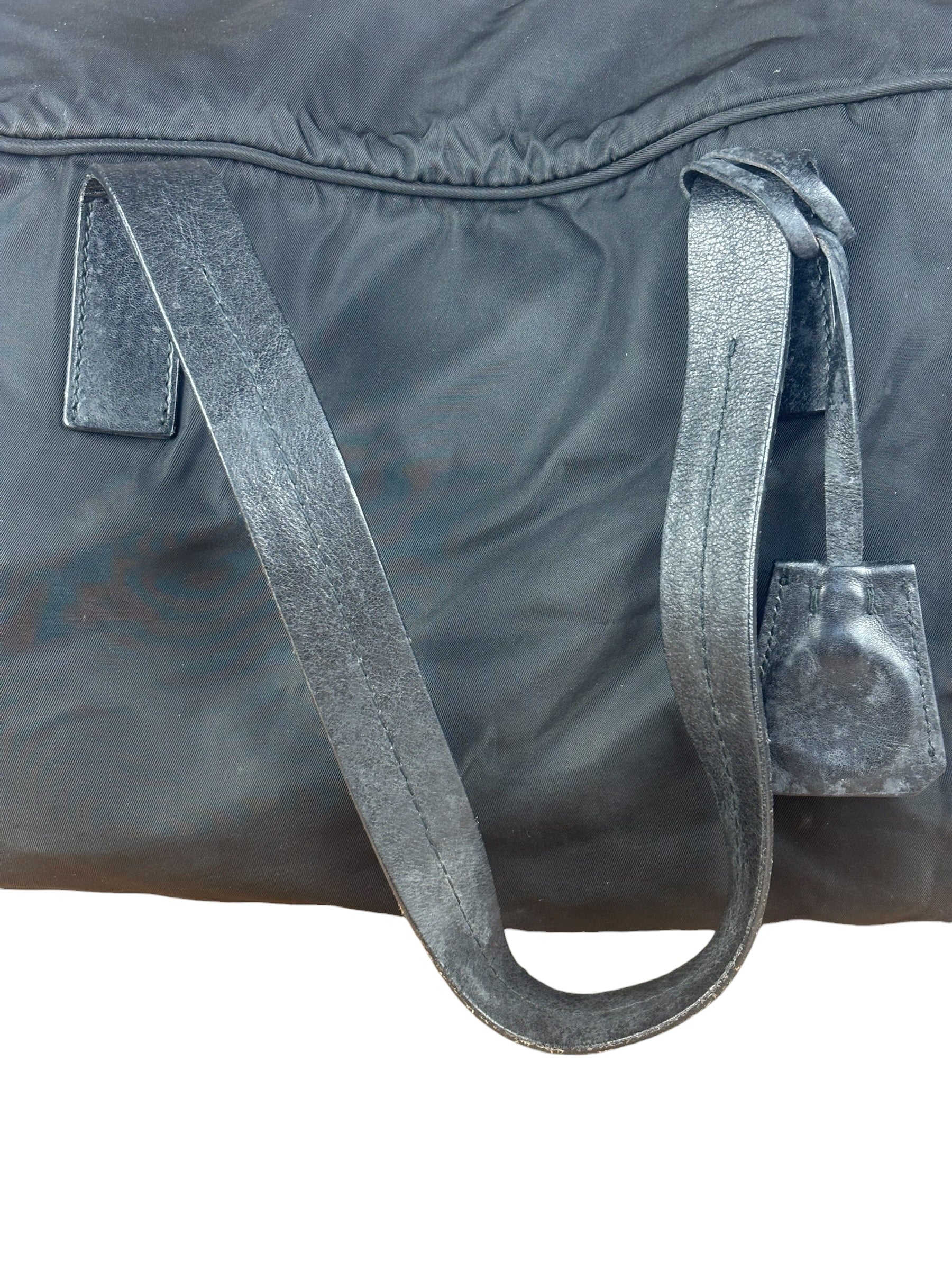 Prada Vintage Black Nylon Bowler Bag