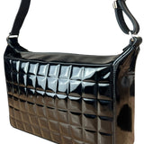 Chanel Black Patent Chocolate Bar Shoulder Bag '02
