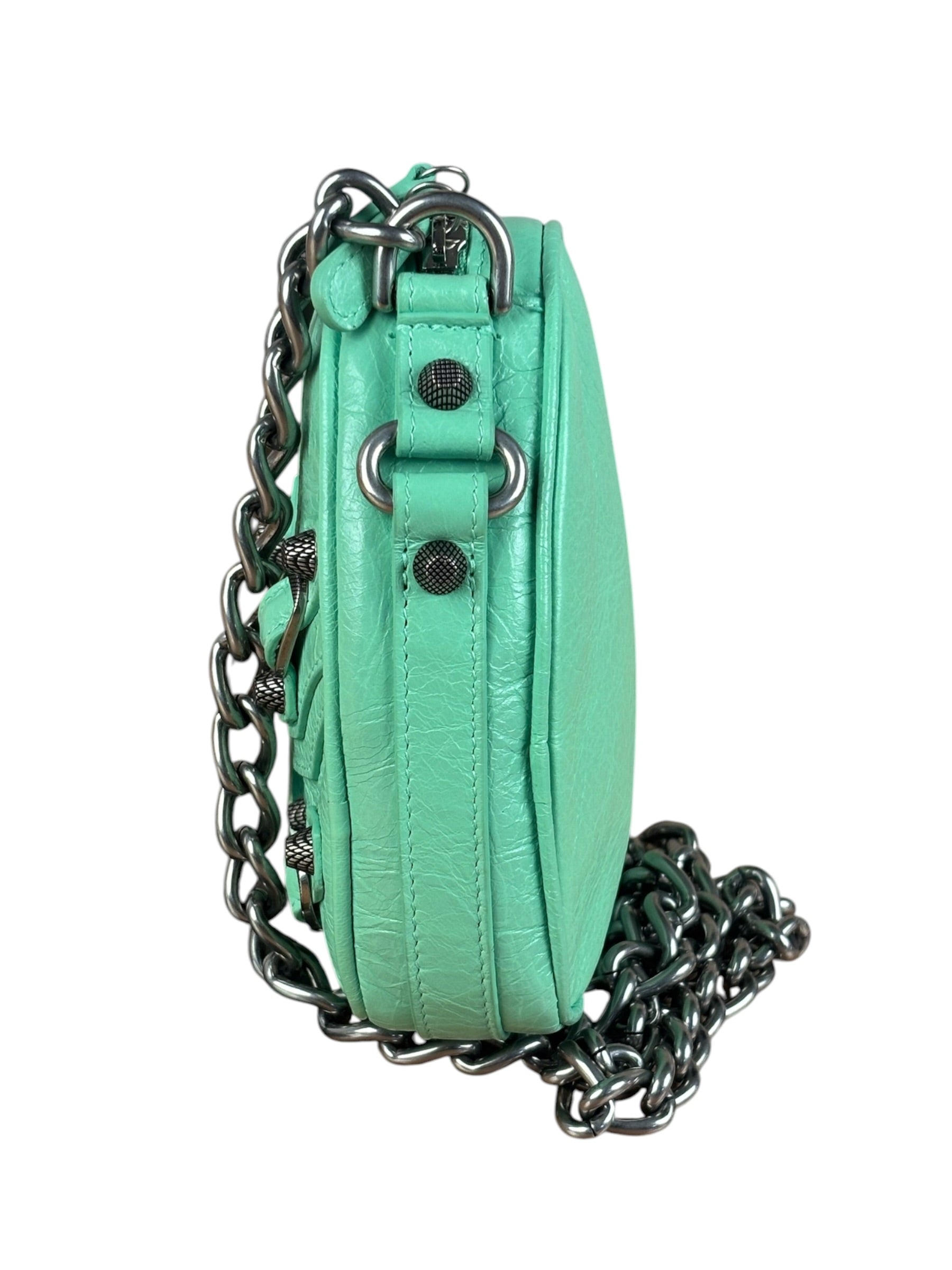 Balenciaga Green Le Cagole Heart Mini Bag