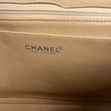 Chanel Vintage Beige Jersey Quilted Classic Flap Bag