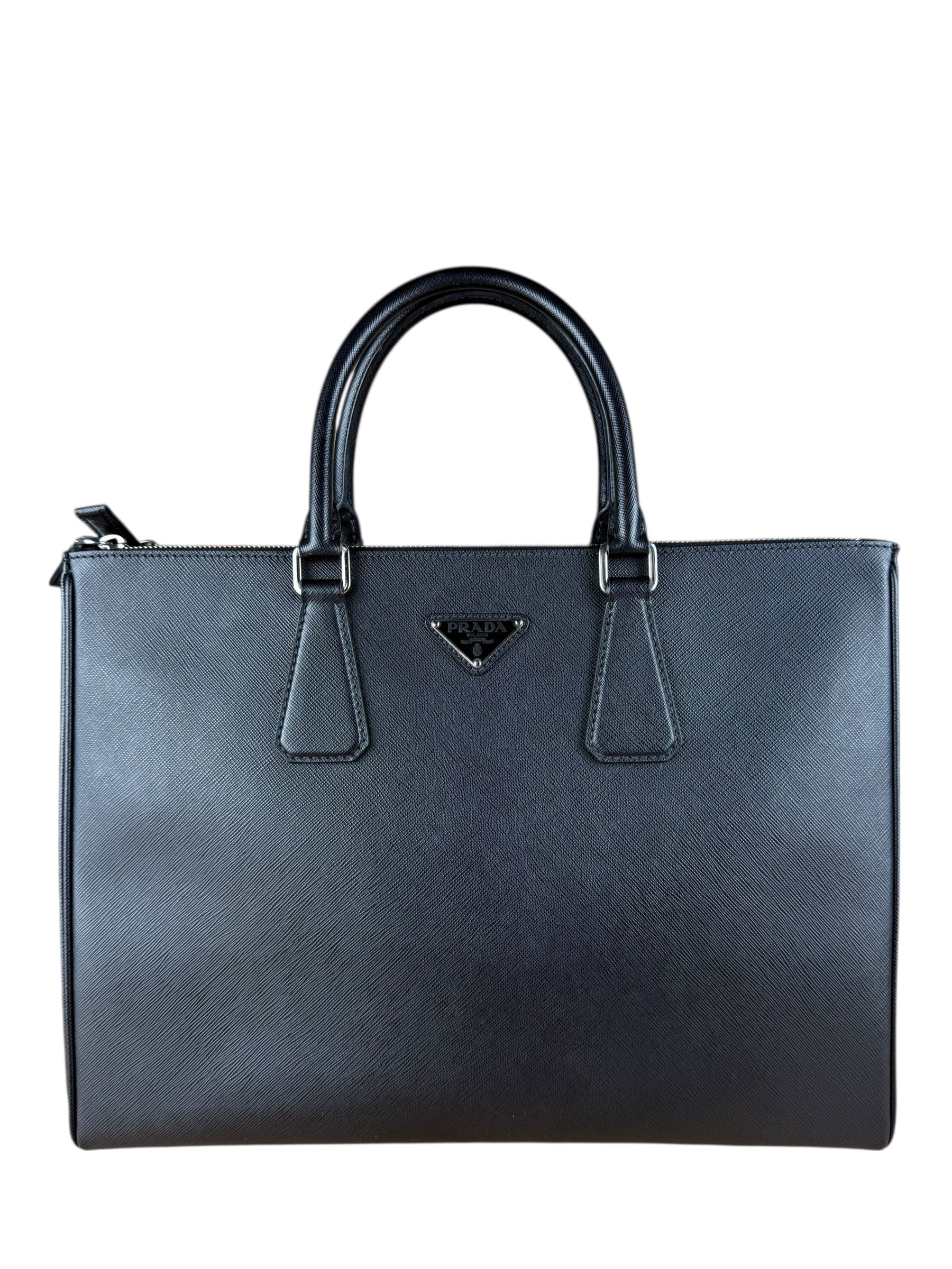 Prada Black Saffiano Leather Galleria Tote