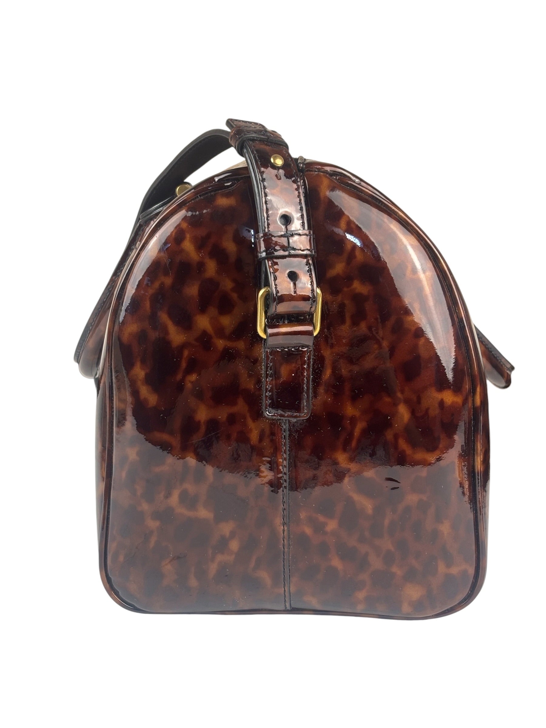 YSL Patent Leather Tortoise Shell Duffle