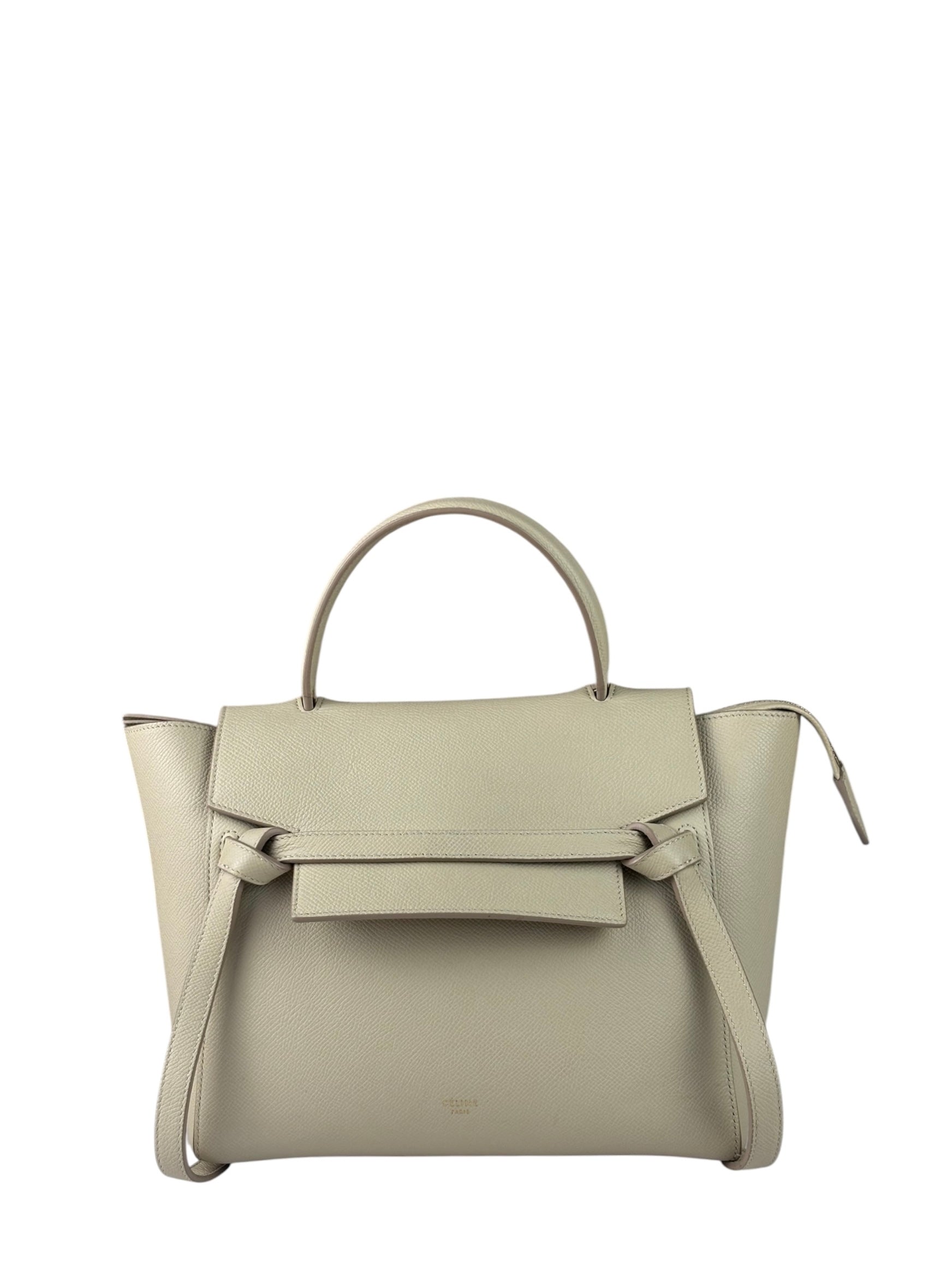 Celine Cream Calfskin Belt Nano Two-Way Bag