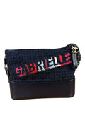 Chanel Navy Leather Trim/Tweed Gabrielle Shoulder Bag