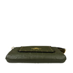 Coach Military Green Leather Signature Wristlet