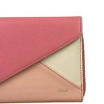 Chloe Pink Leather Envelope Long Wallet