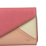 Chloe Pink Leather Envelope Long Wallet