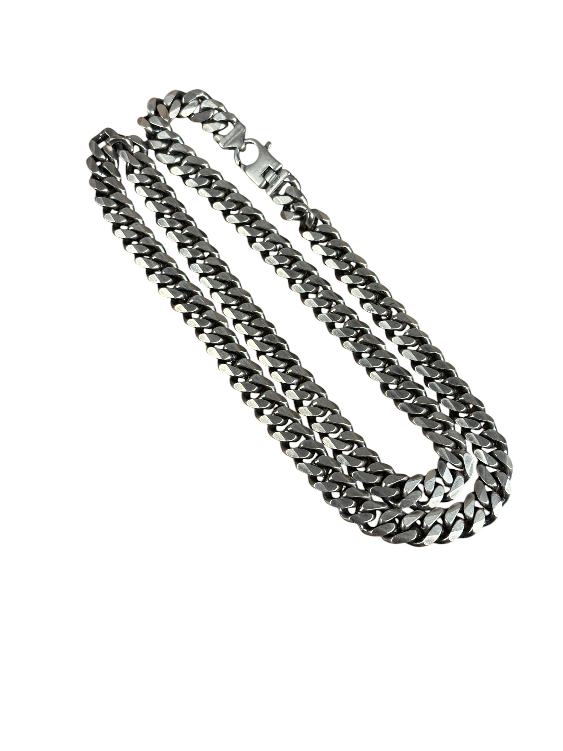24 Inch .925 Sterling Sliver Cuban Necklace