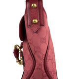Gucci GG Vintage Pink Canvas Horsebit Shoulder Bag