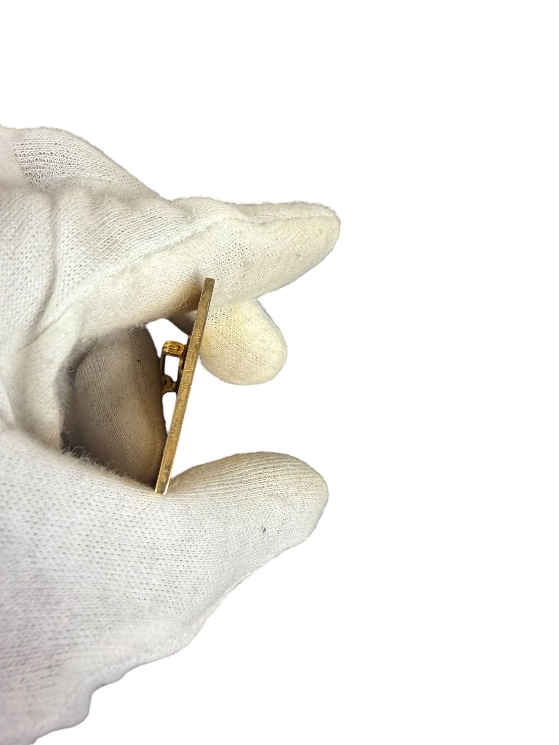 Chanel Vintage Gold-Plated Logo Nameplate Brooch Pin 1990s