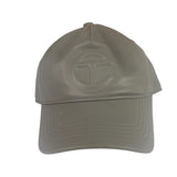 Telfar Grey Leather Logo Embossed Hat