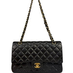 Chanel Black Quilted Leather Classic Medium Double Flap Bag 2014
