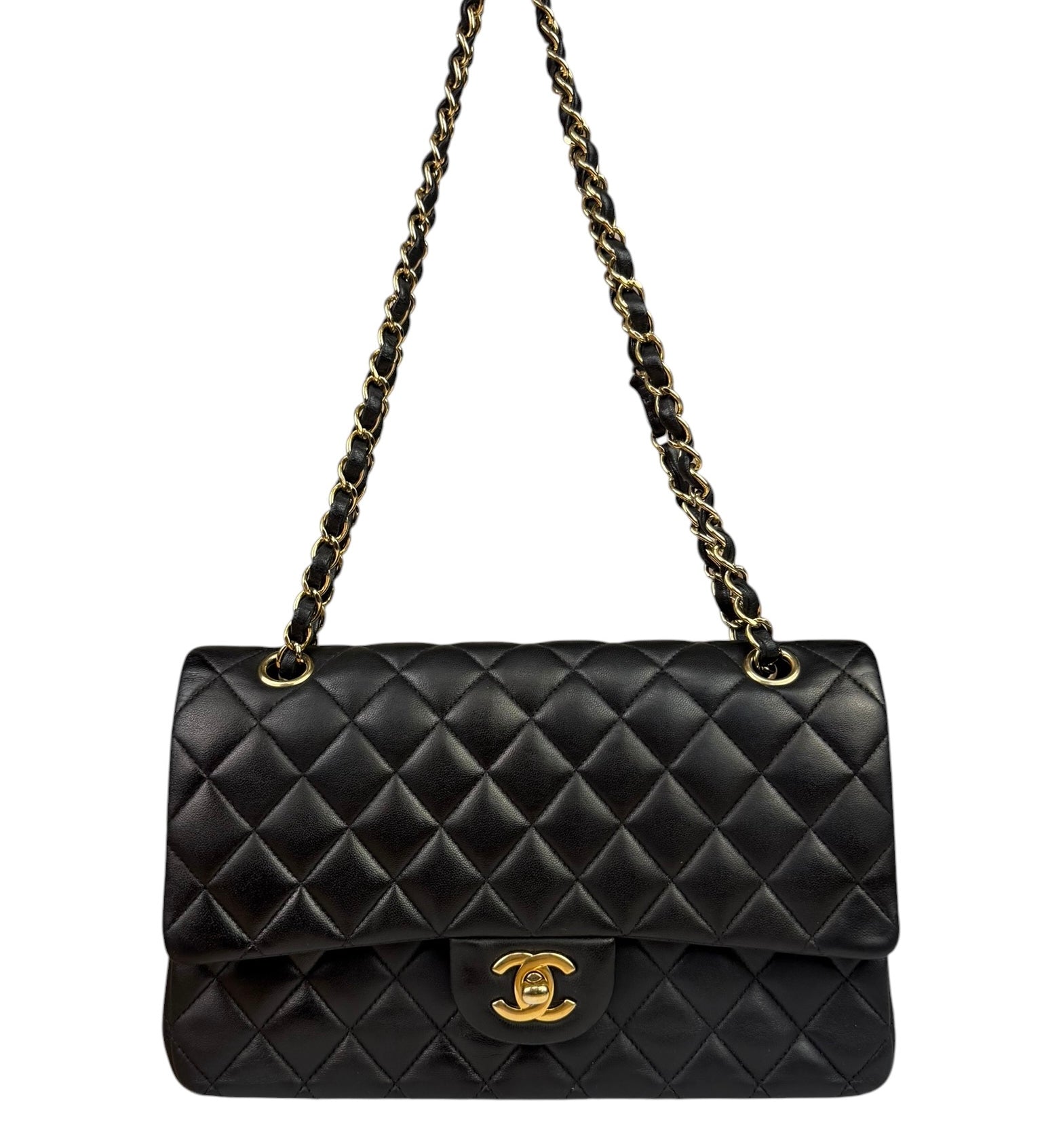 Chanel Black Quilted Leather Classic Medium Double Flap Bag 2014