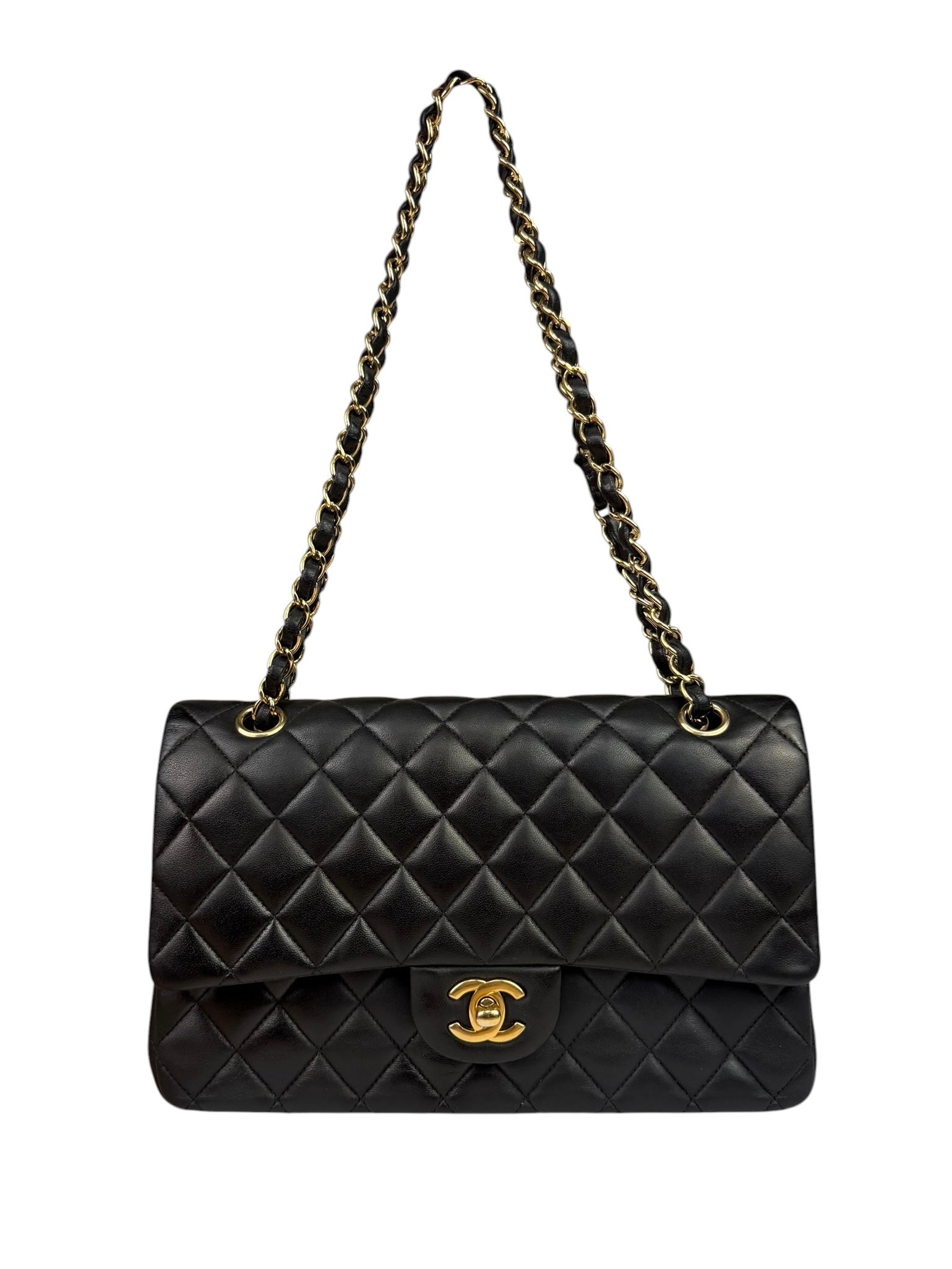 Chanel Black Quilted Leather Classic Medium Double Flap Bag 2014