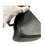 MCM Black Pebbled Leather Baugette