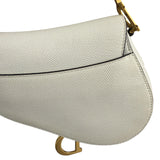 Christian Dior White Leather Saddle Hand Bag