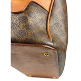 Celine Brown Leather Macadam Dome Handbag