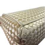 Bottega Veneta Vintage Cream Satin Intrecciato Mini Shoulder Bag
