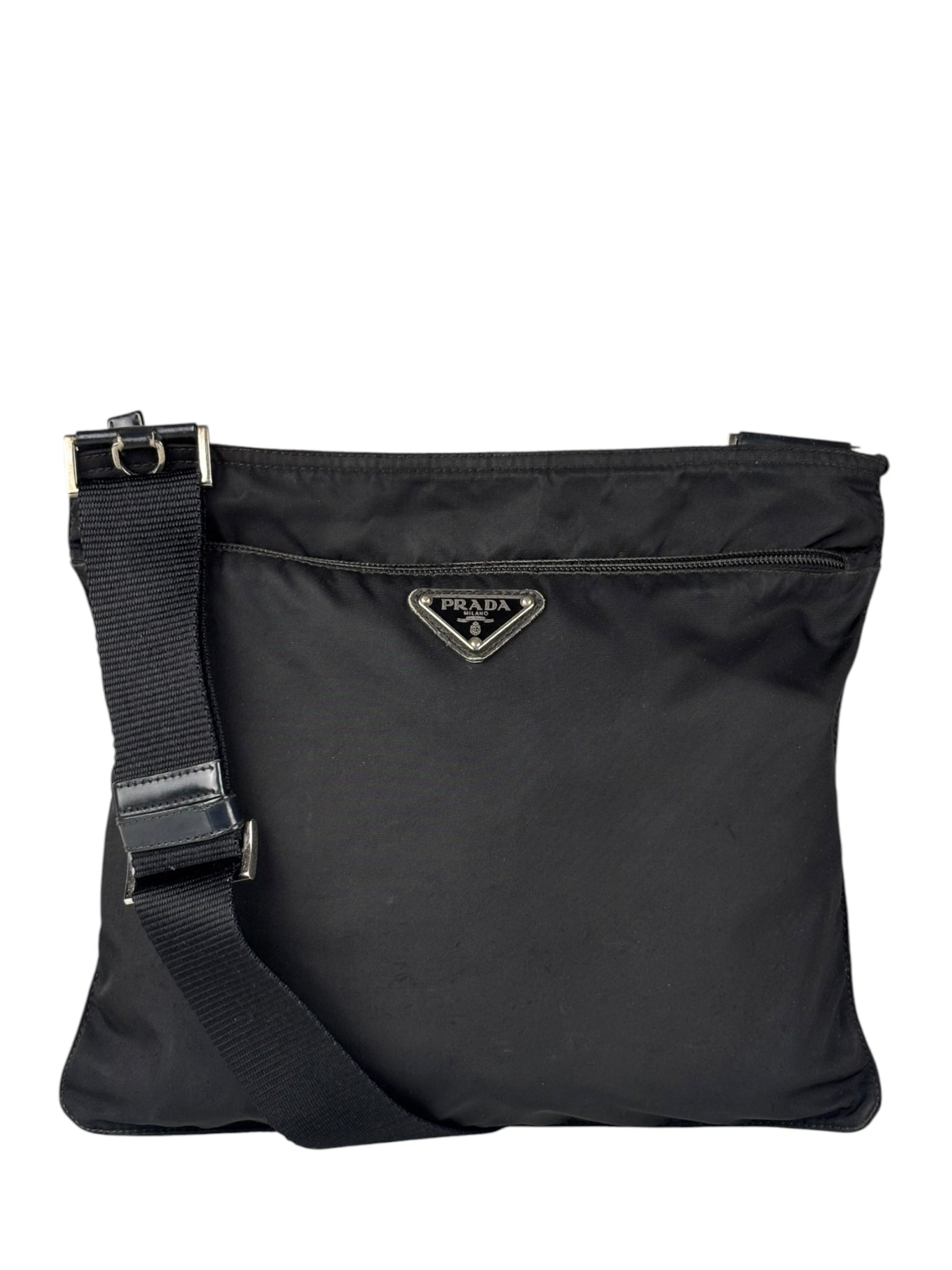 Prada Vintage Black Nylon Crossbody Bag