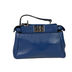 Fendi Navy Leather Peekaboo Micro Two-Way Bag