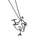 Christian Dior Vintage Silver "I Heart Dior" Necklace