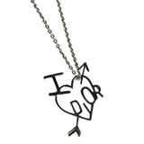 Christian Dior Vintage Silver "I Heart Dior" Necklace