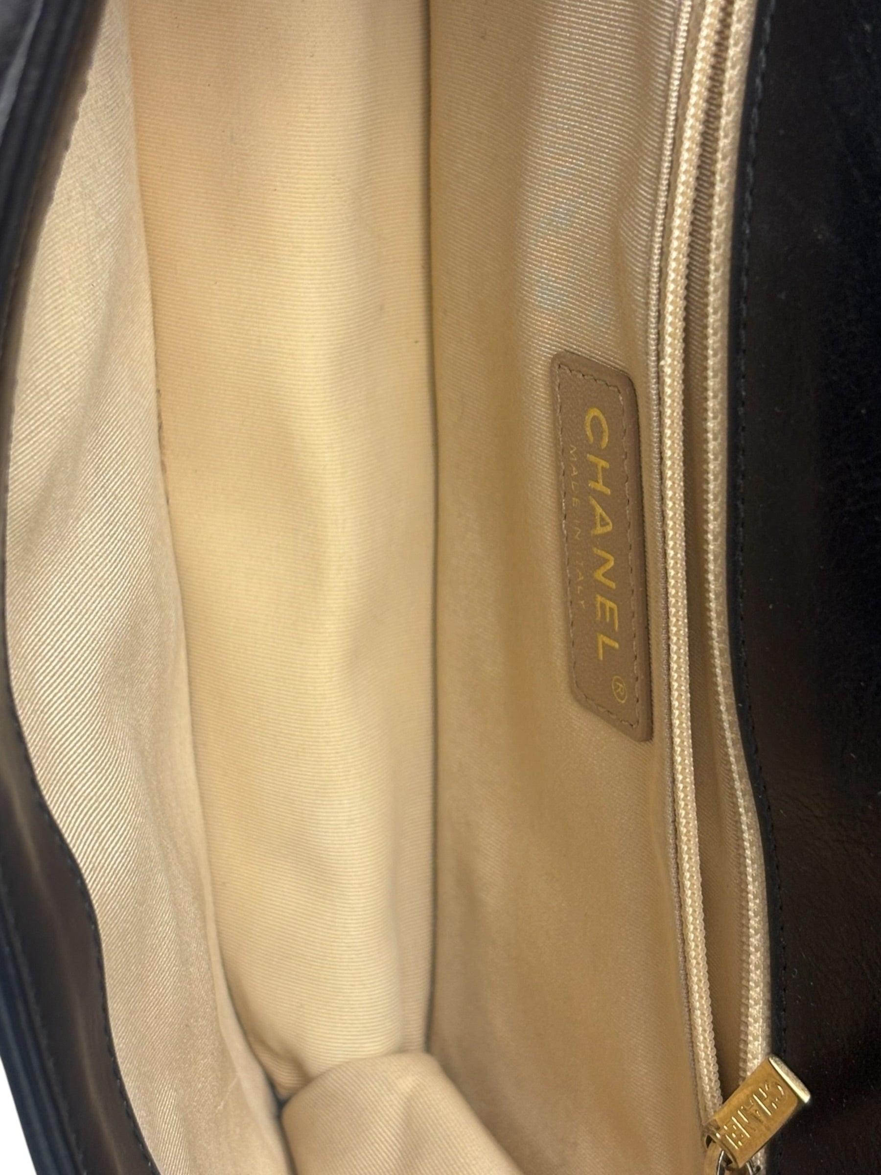 Chanel Black Leather Medium Gabrielle Flap Bag 2011