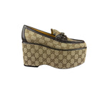 Gucci Horsebit GG Canvas Platform Loafers