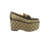 Gucci Horsebit GG Canvas Platform Loafers