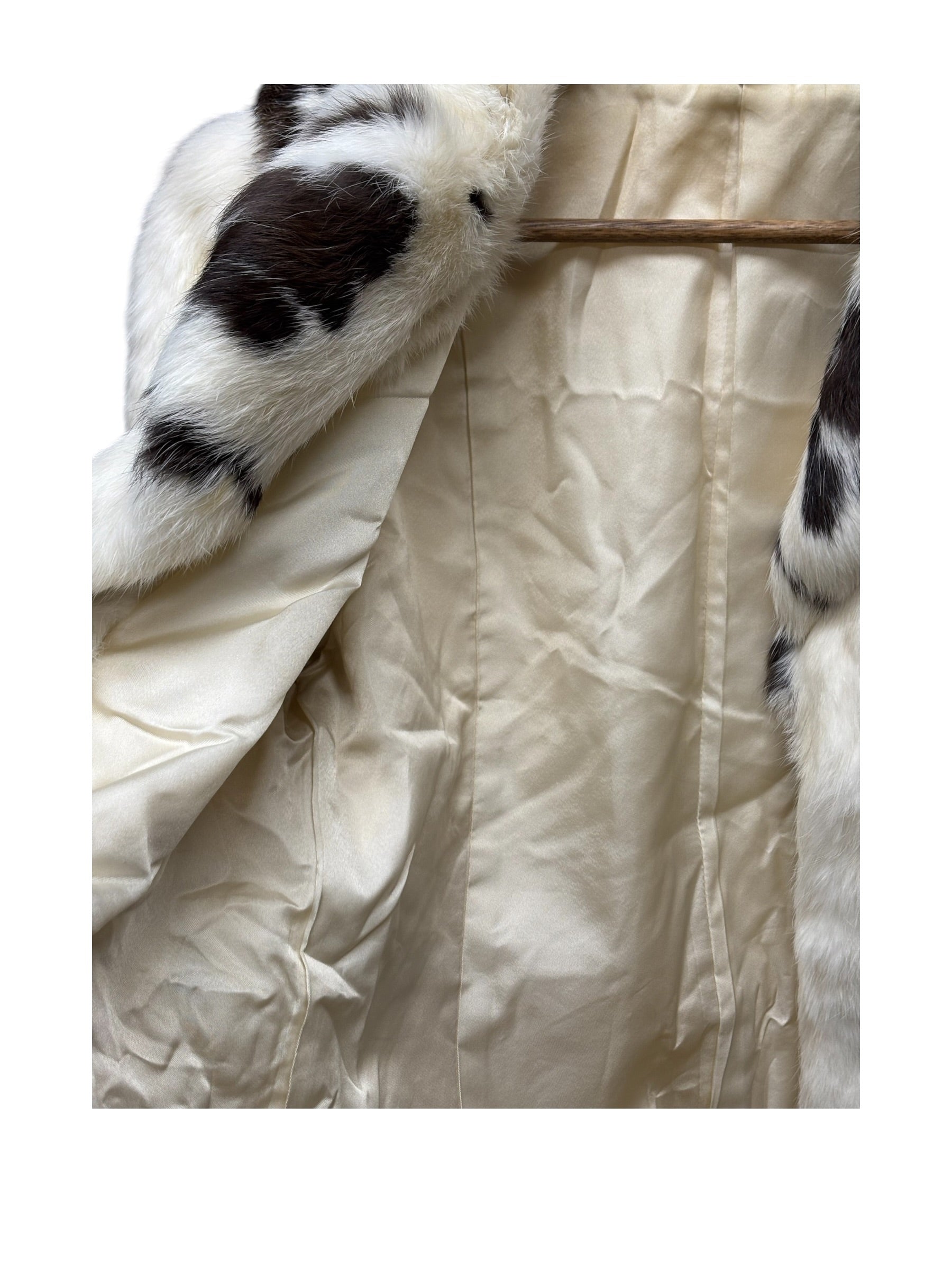 Vintage Cream/Brown Rabbit Fur Coat