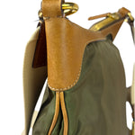 Prada Green/Brown Nylon/Leather Trim Crossbody Bag
