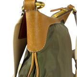 Prada Green/Brown Nylon/Leather Trim Crossbody Bag