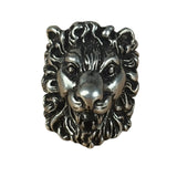 Gucci Silver Cocktail Lion Head Motif Ring