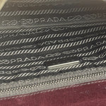 Prada Enameled Metal Triangle Brown Shoulder Bag