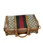 Gucci Beige/Brown GG Web Boston Two-Way Bag
