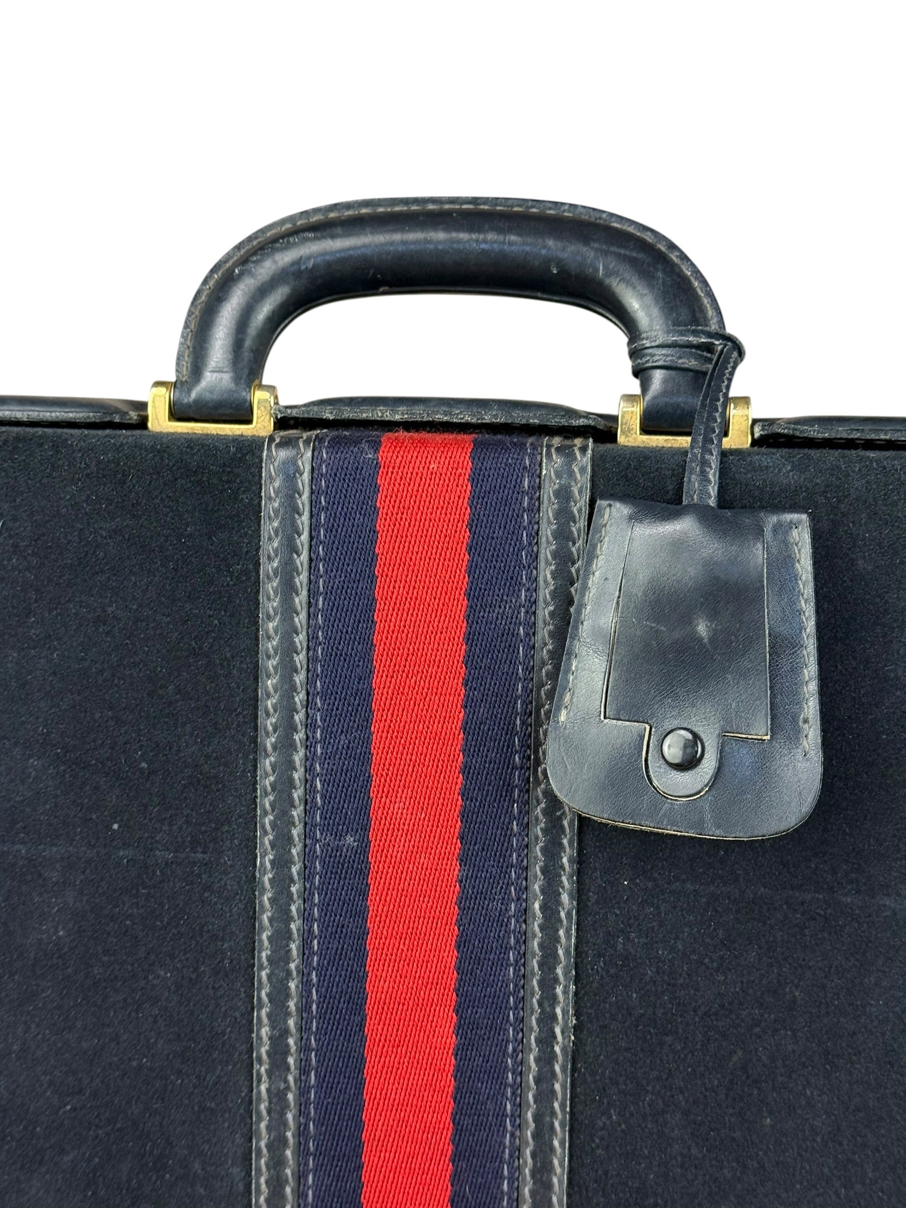 Gucci Navy Suede Vintage Briefcase