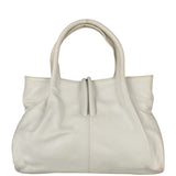 Burberry White Leather Bamboo Cinch Tote