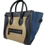 Celine Calfskin Leather/Suede Tri-Color Luggage Tote Bag